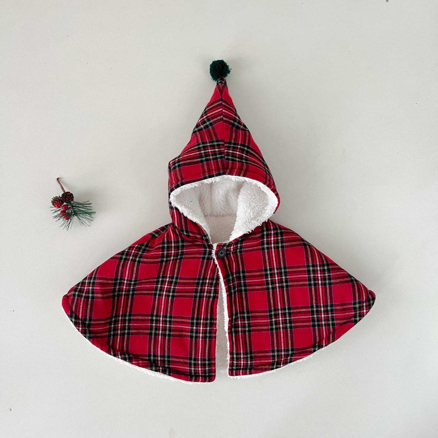 【BABY】クリスマスチェックポンチョSK102829