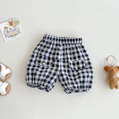 【BABY&KID】夏新作 ドッグＴシャツ、チェックパンツSK072010