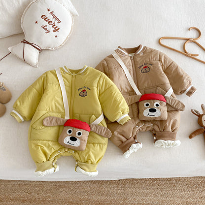 【BABY】取り外しフード裏起毛カバーオール＆バッグセットSK102913