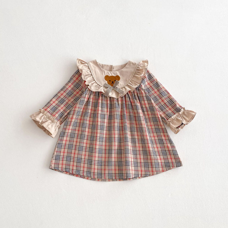 【BABY&KID】チェックくまさんワンピースSK011003