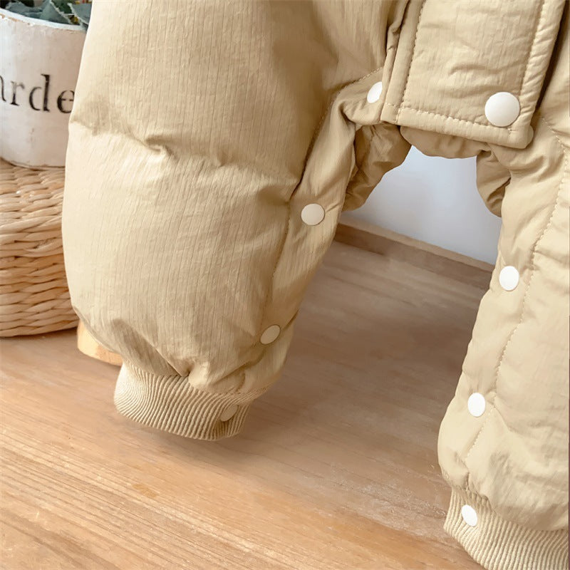 【BABY&KID】厚手帽子付き防寒ロンパースSK021705