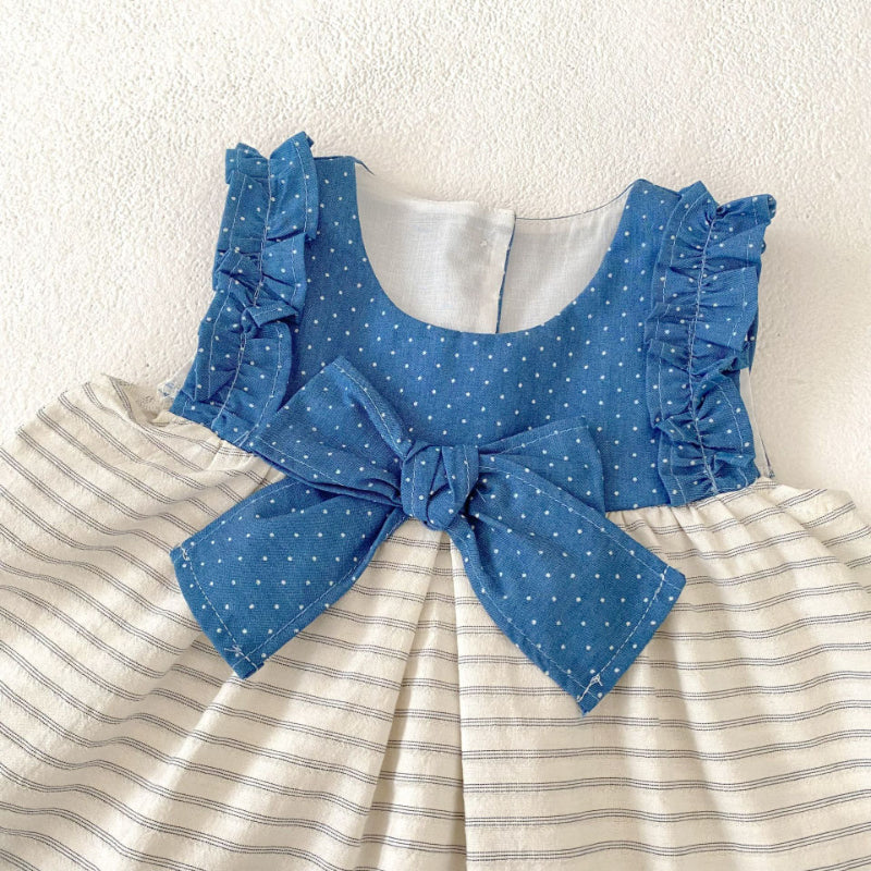 【BABY&KID】夏新作 ストライプデニムトップス＆ショートパンツSK080112