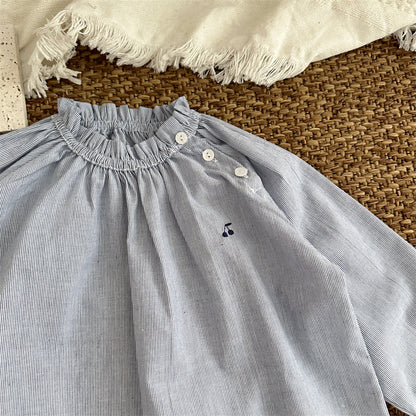 【BABY&KID】ストライプ刺繍ニットカーデSK101439