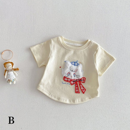 【BABY&KID】夏新作 立体カートゥーンTシャツ、チェックキュロットSK105219