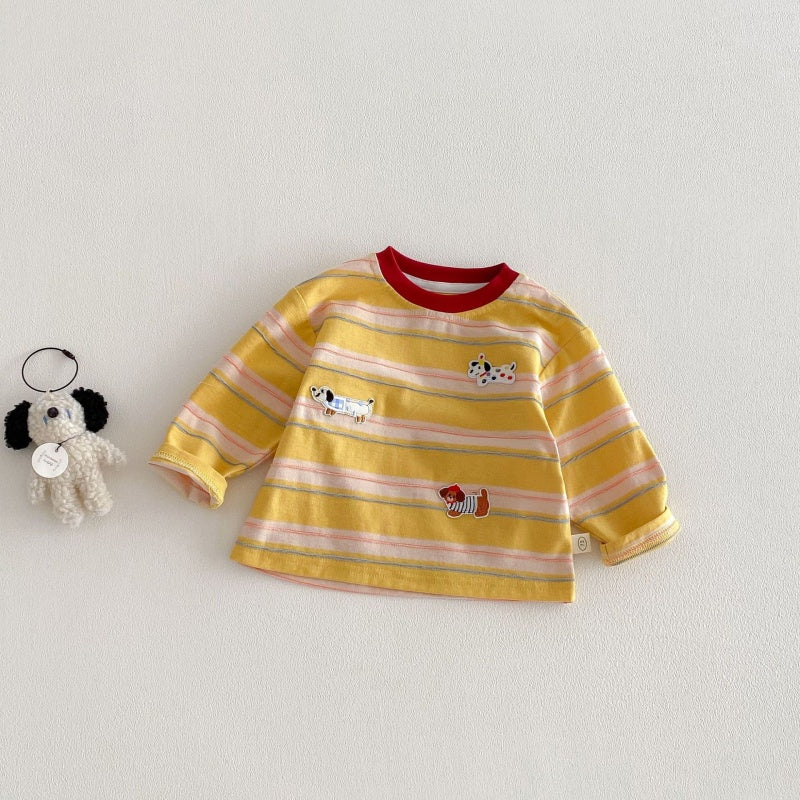 【BABY&KID】おしゃれわんちゃんボーダーロンTSK104121