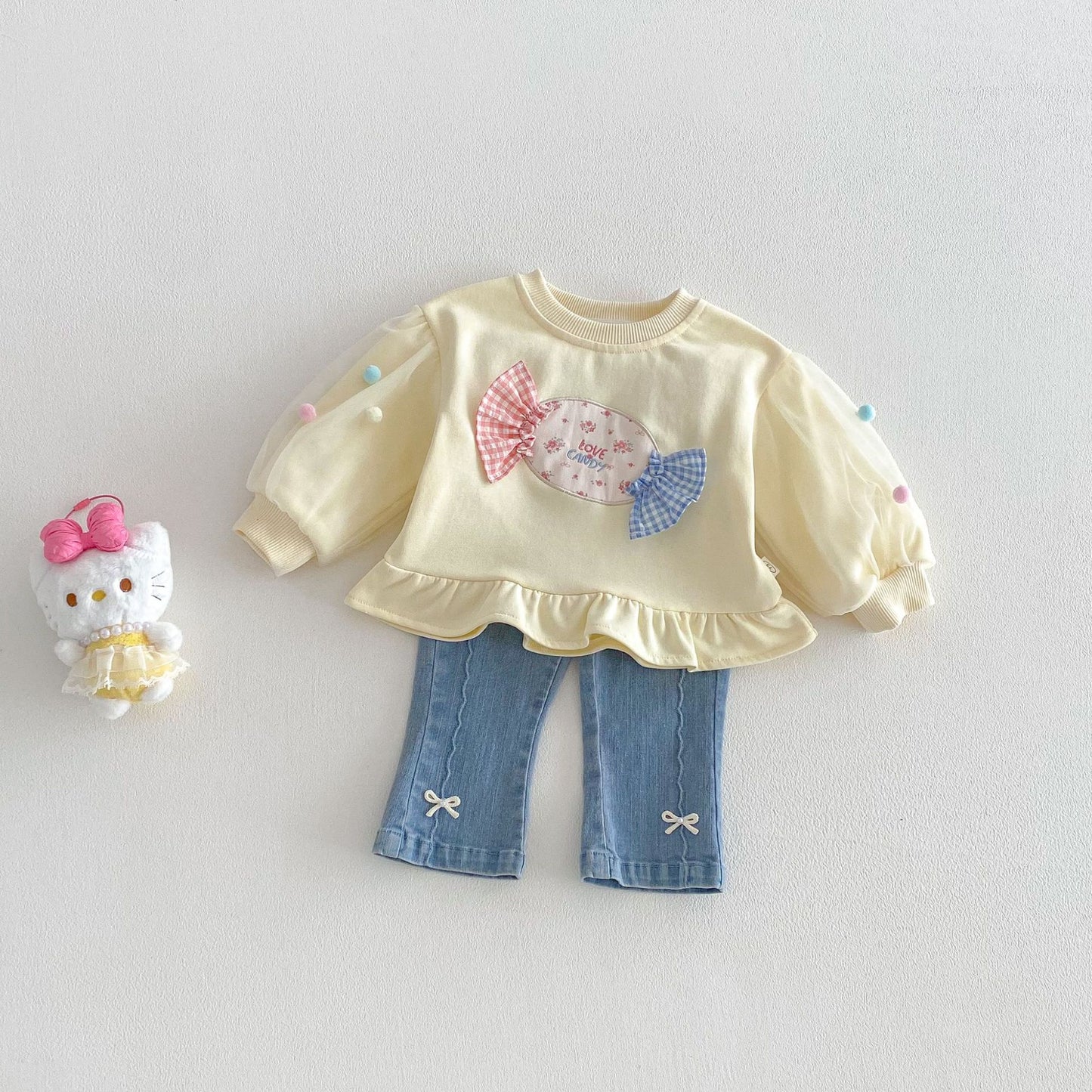 【BABY&KID】チュールポンポン小花柄スウェットSK103515