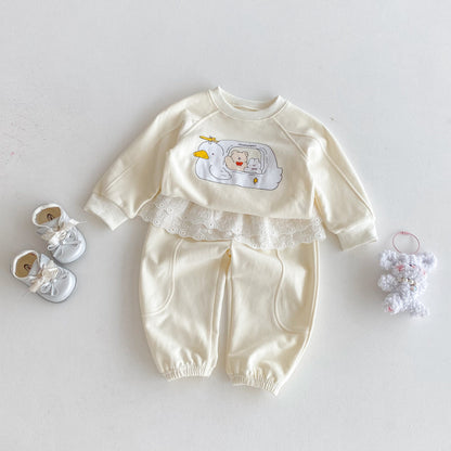 【BABY&KID】アヒルプリントセットアップSK092915