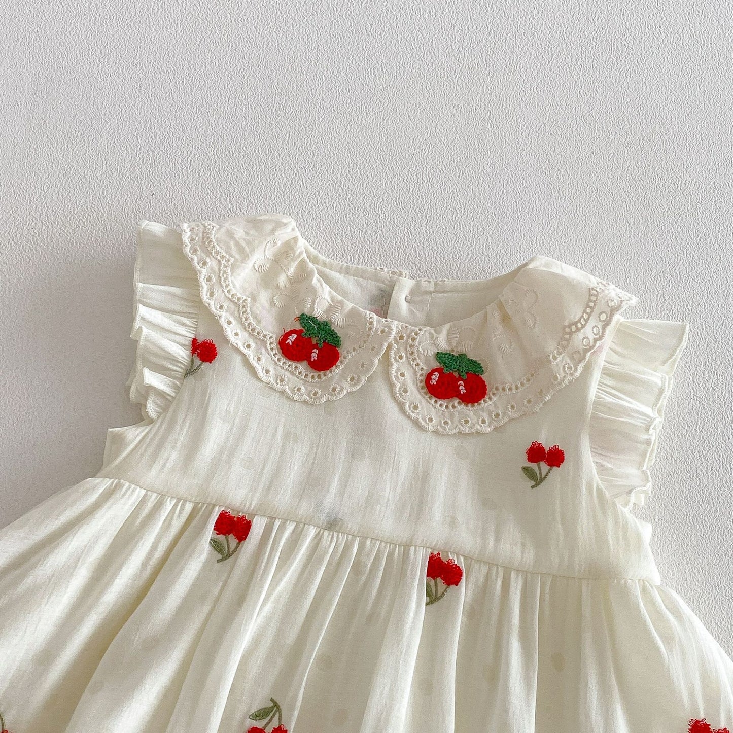 【BABY&KID】夏新作 さくらんぼ刺繍ロンパース、ワンピースSK105117