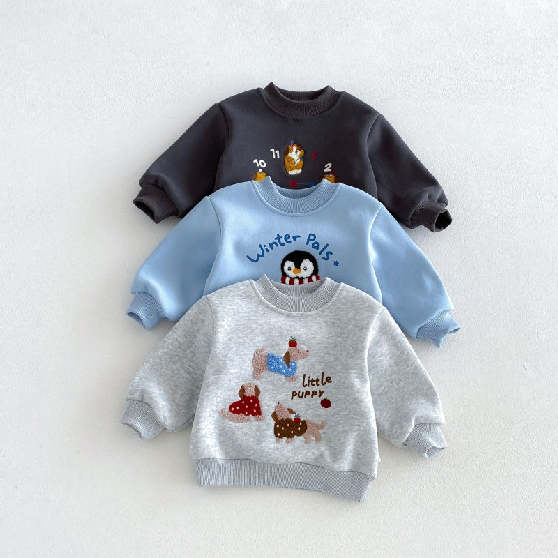 【BABY&KID】冬新作カートゥーンワッペントレーナーSK108503