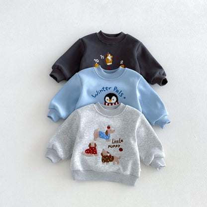 【BABY&KID】冬新作カートゥーンワッペントレーナーSK108503