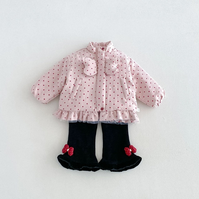 【BABY&KID】冬新作かわいいドット中綿ジャケットSK108514