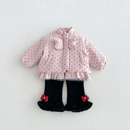 【BABY&KID】冬新作かわいいドット中綿ジャケットSK108514