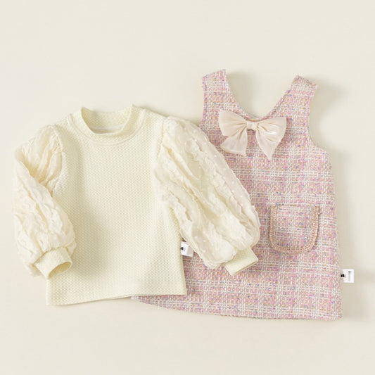 【BABY&KID】シャネル風ジャンパースカート＆パフスリーブブラウスSK101841