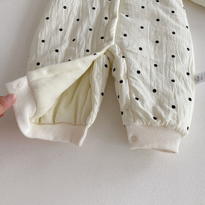 【BABY】冬新作ドット裏起毛カバーオールSK102712