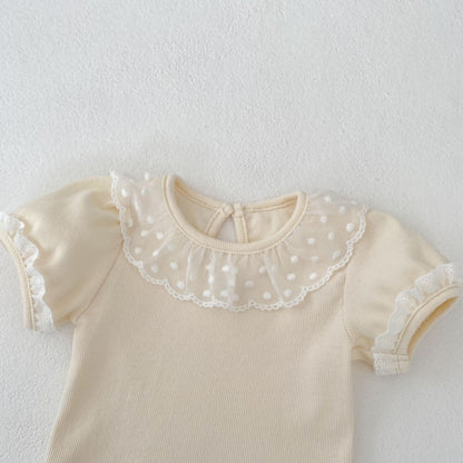 【BABY】夏新作 レースクリームロンパース、ＴシャツSK061805