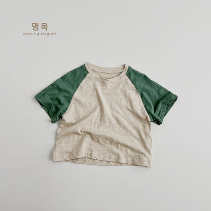 【BABY&KID】夏新作 ラグラン切り替えTシャツSK080814