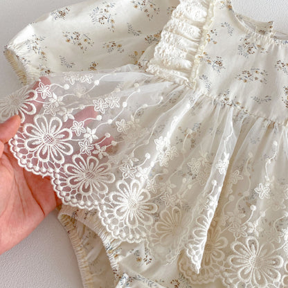 【BABY】小花柄レースロンパースSK103604
