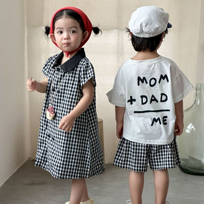 【BABY&KID】夏新作ブラックホワイトチェックセットアップ、ワンピースSK104714