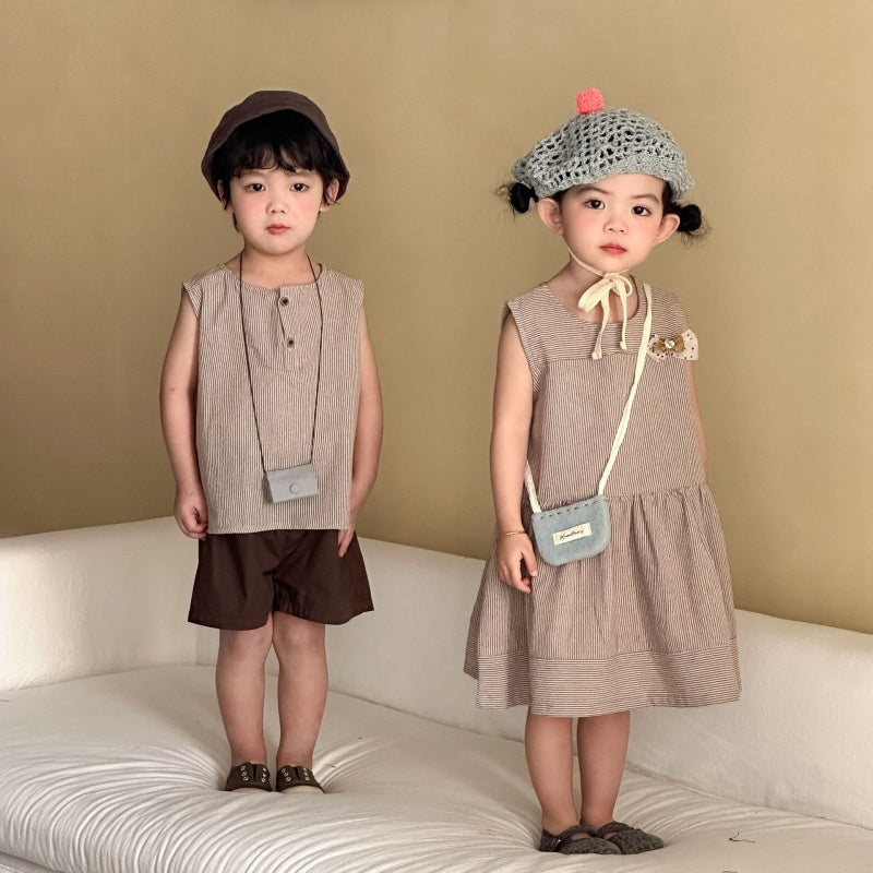 【BABY&KID】夏新作ストライプセットアップ、ワンピースSK104710