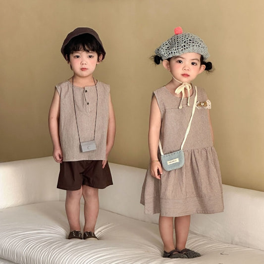【BABY&KID】夏新作ストライプセットアップ、ワンピースSK104710