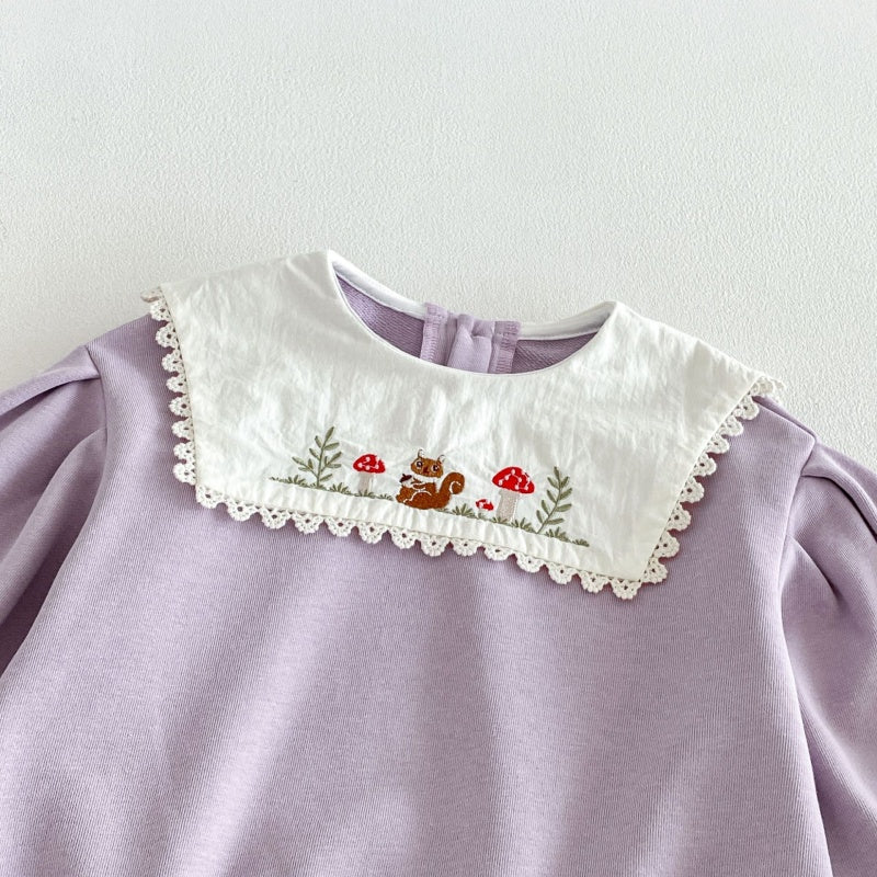 【BABY&KID】刺繍スクエアネックセットアップSK106608