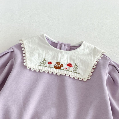 【BABY&KID】刺繍スクエアネックセットアップSK106608