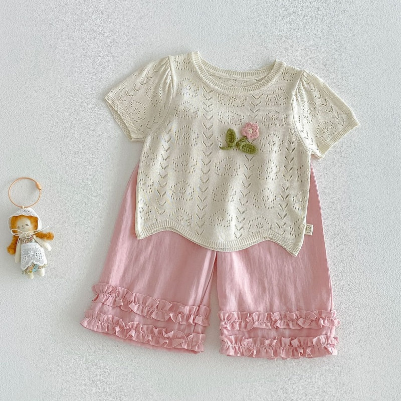 【BABY&KID】夏新作透かし編みトップスSK105518