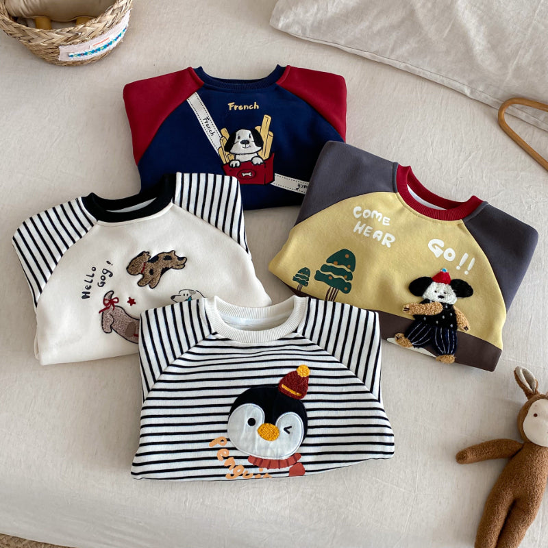 【BABY&KID】冬新作キャラクター刺繍あったかトレーナーSK102533