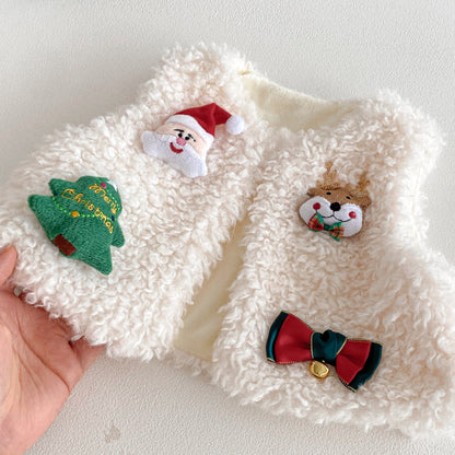 【BABY&KID】冬新作クリスマスキャラふわふわベストSK103035