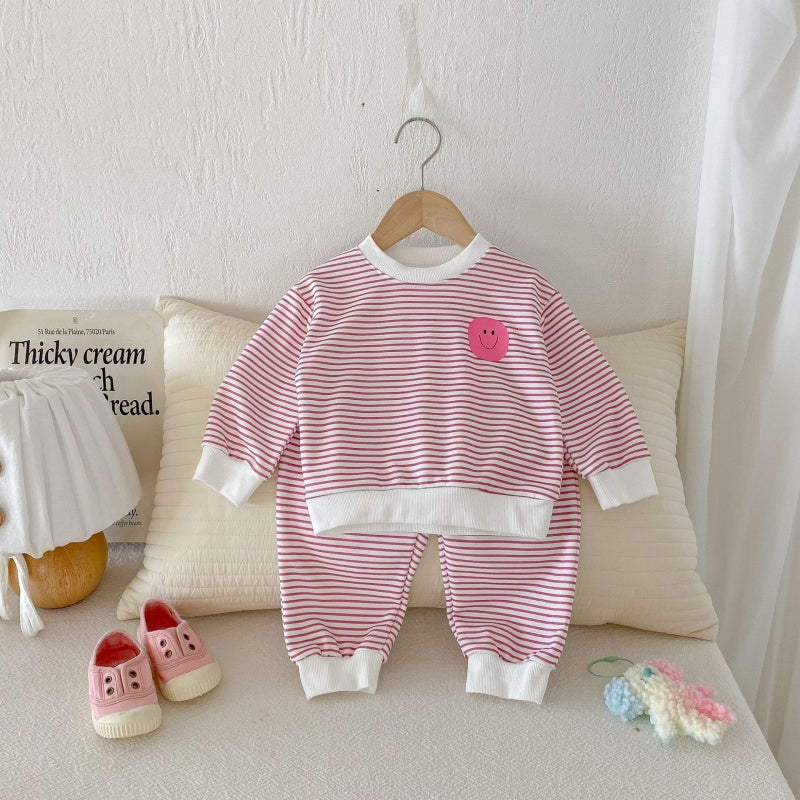 【BABY&KID】にこちゃんボーダーセットアップSK104017