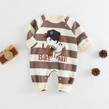 【BABY】 ベースボールボーダーロンパースSK051605