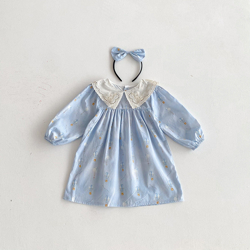 【姉妹服】バルーン刺繍襟ロンパース、ワンピースSK101116