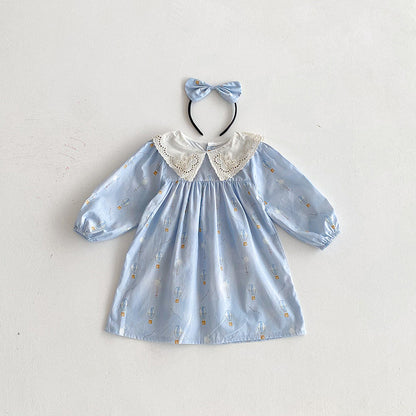【姉妹服】バルーン刺繍襟ロンパース、ワンピースSK101116