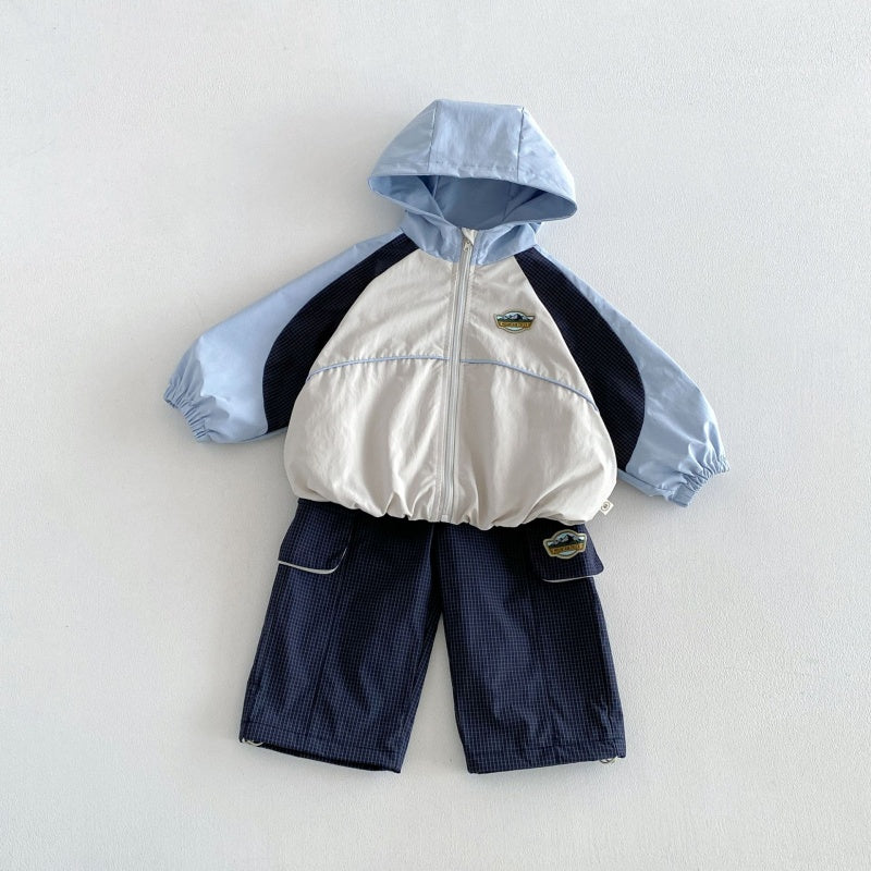 【BABY&KID】ワッペンマウンテンパーカー、カーゴパンツSK107214