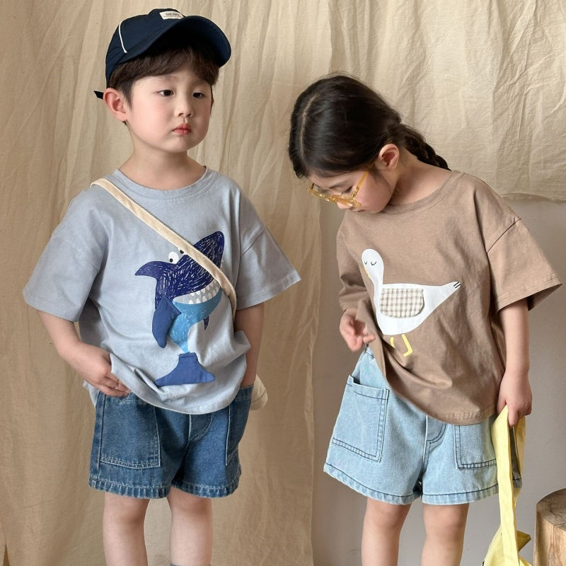 【BABY＆KID】夏新作 アニマルプリント半袖TシャツSK063032