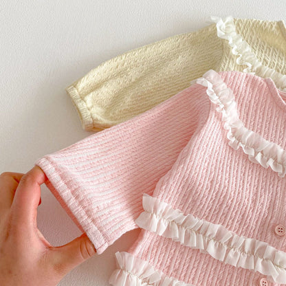 【BABY&KID】韓国風フリルデザイン長袖トップスSK103513