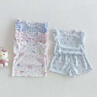 【BABY&KID】夏新作 小花柄セットアップSK105105