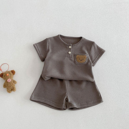 【BABY&KID】夏新作ワッフルくまセットアップSK105019