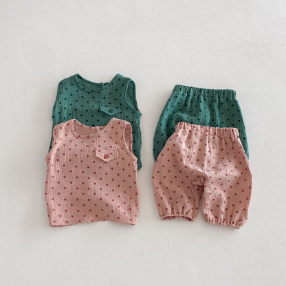 【BABY&KID】夏新作シンプルドットセットアップSK104620