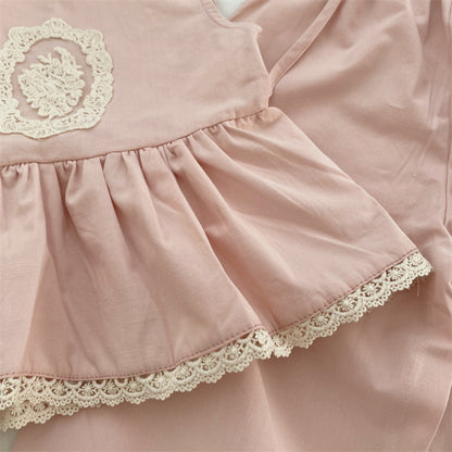 【BABY&KID】夏新作 フラワー刺繍デニムスーツSK081532