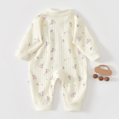 【BABY】北欧風花柄、蝶結びカバーオールSK104412