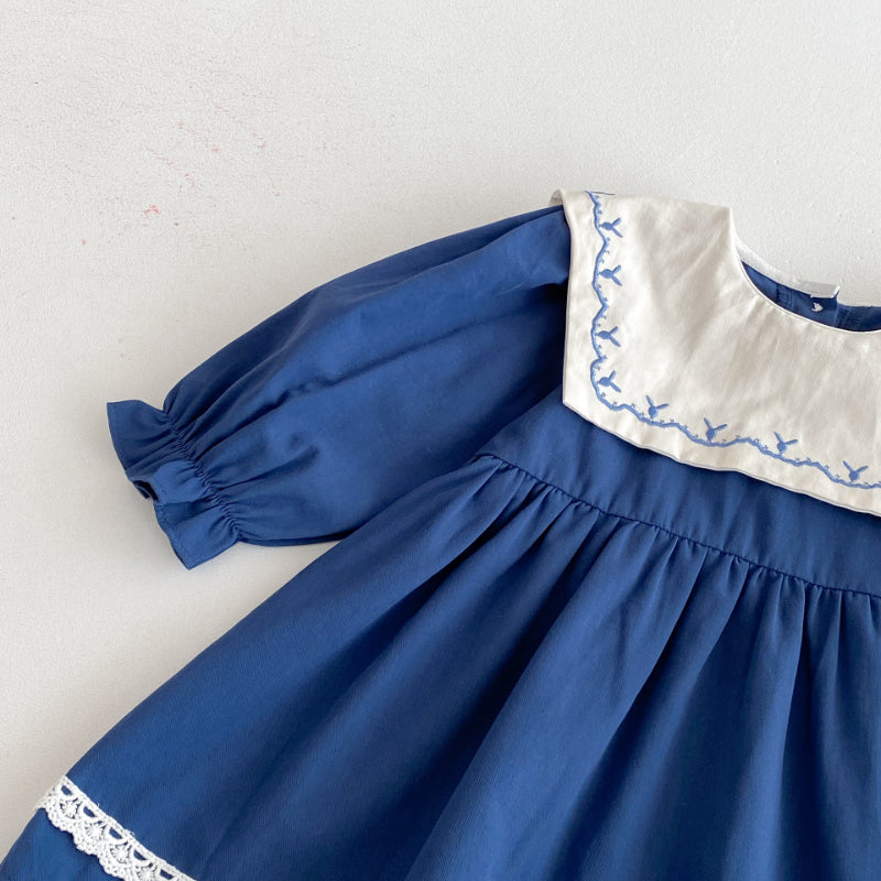 【BABY&KID】レースラペル刺繍ワンピースSK011018