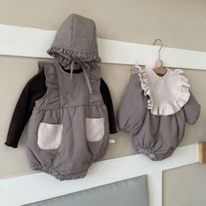 【BABY-予約限定】冬新作レトロチェックロンパースSK102230