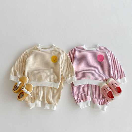 【BABY&KID】にこちゃんボーダーセットアップSK104017