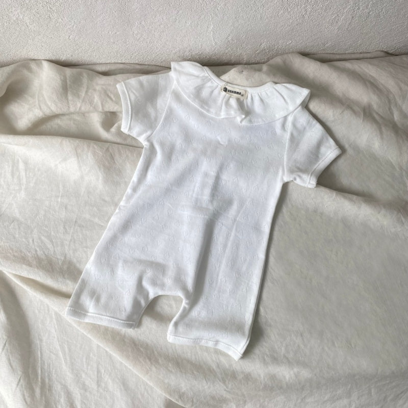 【BABY】夏新作 ハートフリルカラーロンパースSK080218