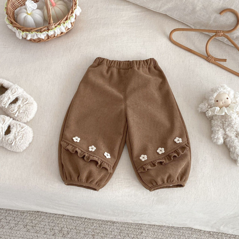 【BABY&KID】冬新作小花裏起毛パンツSK102519