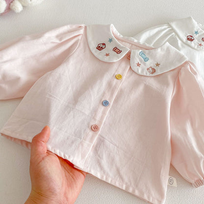 【BABY&KID】ねこ刺繍シャツSK103516