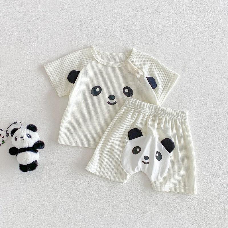 【BABY&KID】夏新作ワッフルカートゥーンセットアップSK105603