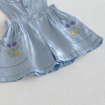 【BABY&KID】夏新作花刺繍ワンピース、サロペット、TシャツSK105903