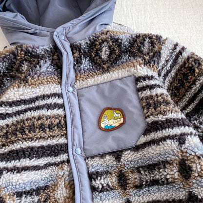 【BABY】レトロフード裏起毛カバーオールSK102927